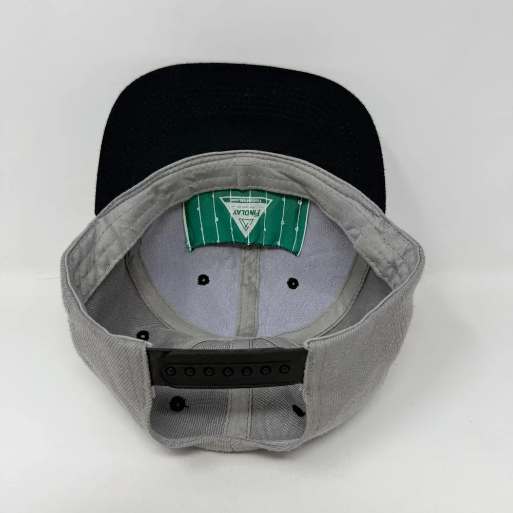 Findlay Hats Gray Black Snapback‎ Hat Red Mountain Logo Lace Detail Portland OR